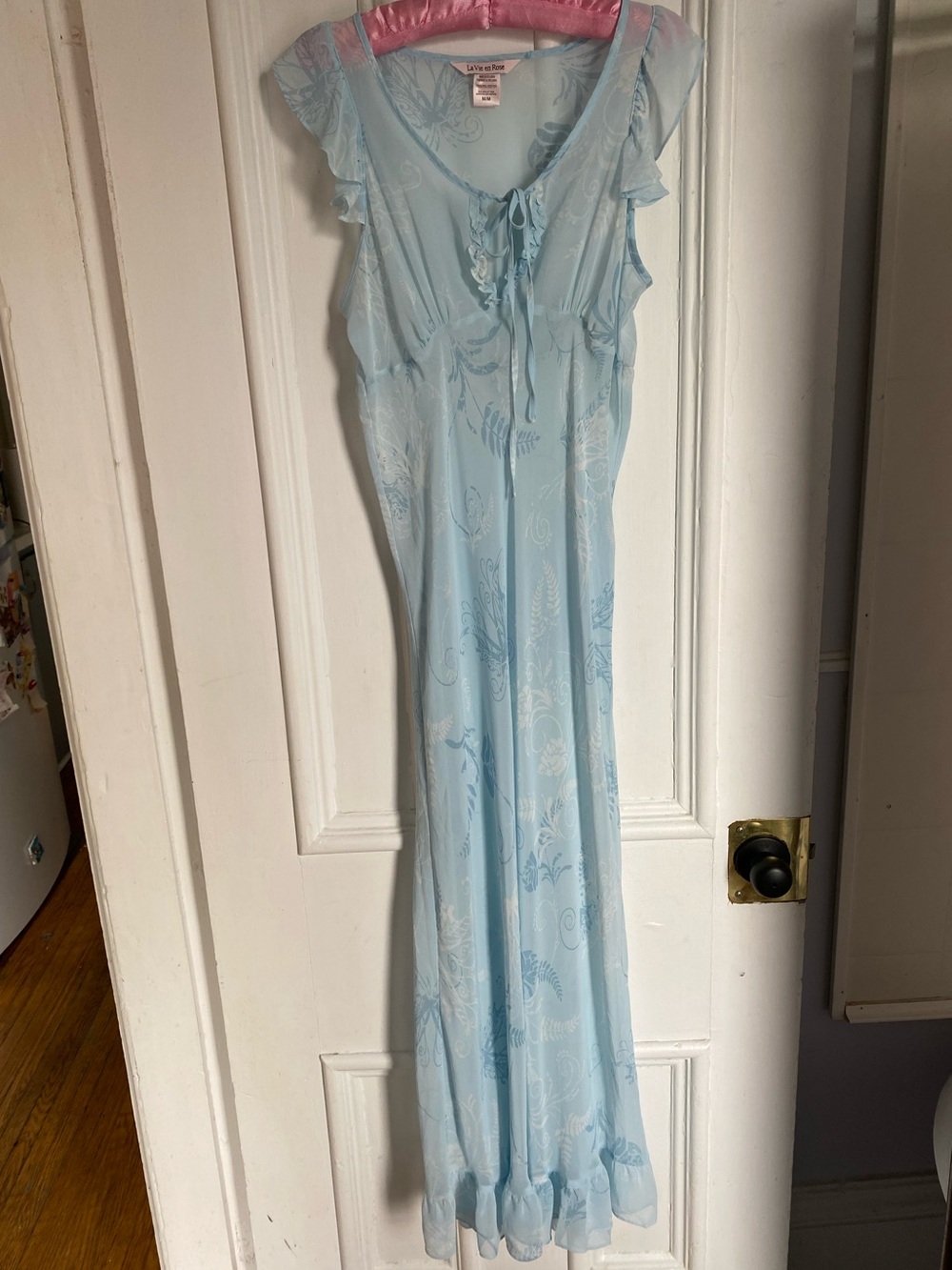 Vintage La Vie En Rose Light Blue Floral Nightdress